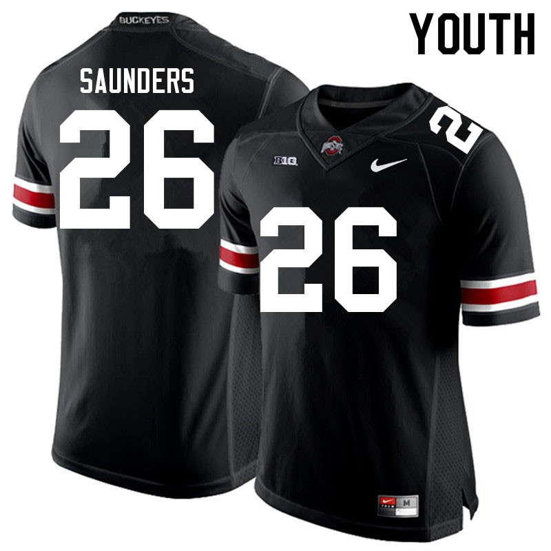 Ohio State Buckeyes Cayden Saunders Youth #26 Black Authentic Stitched College Football Jersey